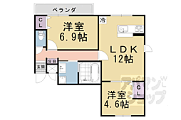 PremierMarsei寺内町 2LDKの間取図画像
