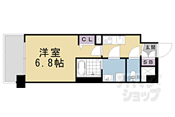 ザガーネットミレニアム京都九条烏丸 1Kの間取図画像