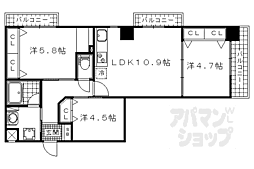 ラティス東野アネックス 3LDKの間取図画像
