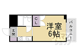 サワラビ音羽マンション 1Kの間取図画像