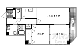 グレースコート洛 2LDKの間取図画像
