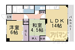 エリセオびわ湖 2LDKの間取図画像