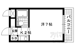 みささぎプチハイツ 1Kの間取図画像