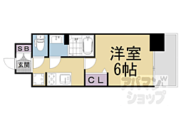 プレサンスTHEKYOTO東福寺EAST 1Kの間取図画像