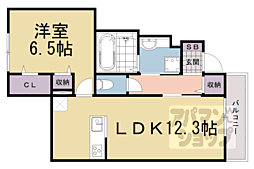 カーサ・フェリーチェ2 1LDKの間取図画像