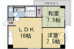 東和ハイツ本館 2LDKの間取図画像