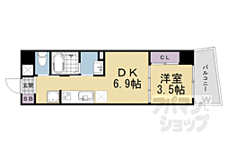 インサイトルポ山科椥辻 1DKの間取図画像