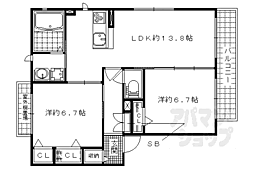 キャニオンテラス8 2LDKの間取図画像