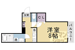 大津市中庄1丁目アパート 1Kの間取図画像