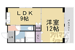 シャンドール東野 1LDKの間取図画像