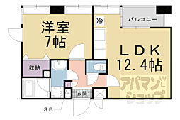 プラネシア星の子山科三条 1LDKの間取図画像