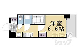 プレサンスTHEKYOTO澄華 1DKの間取図画像