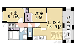 パインフィールド洛東 2LDKの間取図画像