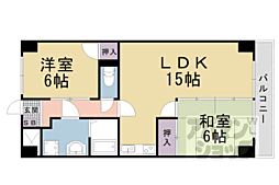 東野第一グリーンハイツ山科 2LDKの間取図画像