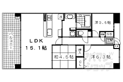 ロータリーマンション大津京レアール 3LDKの間取図画像