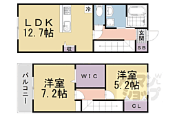 カサデフローラ淀 2LDKの間取図画像