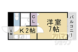 クレール山陵 1Kの間取図画像