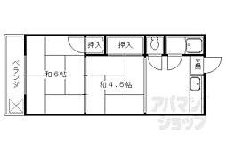 丸善ハイツ 2DKの間取図画像