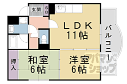 プレジオ山科御陵 2LDKの間取図画像