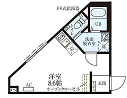 都営大江戸線 豊島園駅 徒歩11分の賃貸マンション 3階ワンルームの間取り