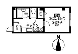 西武有楽町線 新桜台駅 徒歩5分の賃貸マンション 1階1Kの間取り