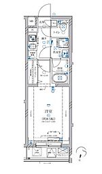 都営大江戸線 新江古田駅 徒歩12分の賃貸マンション 1階1Kの間取り