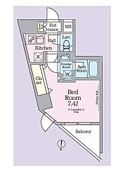 東武東上線 北池袋駅 徒歩7分の賃貸マンション 7階1Kの間取り