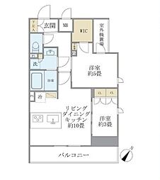 東京メトロ南北線 駒込駅 徒歩6分の賃貸マンション 7階2LDKの間取り