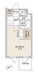 都営大江戸線 新江古田駅 徒歩6分の賃貸マンション 3階ワンルームの間取り