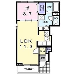 西武池袋線 練馬高野台駅 徒歩13分の賃貸アパート 1階1LDKの間取り