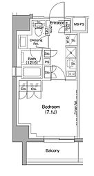 東京メトロ南北線 駒込駅 徒歩13分の賃貸マンション 2階1Kの間取り
