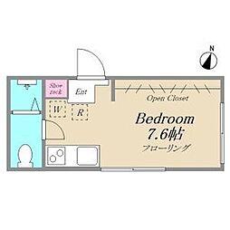 東京メトロ有楽町線 平和台駅 徒歩11分の賃貸マンション 2階ワンルームの間取り