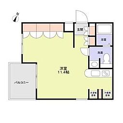 都営大江戸線 練馬春日町駅 徒歩4分の賃貸マンション 3階ワンルームの間取り