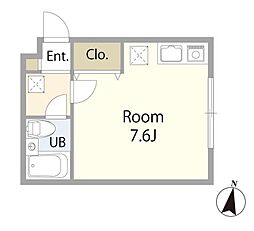 西武池袋線 江古田駅 徒歩8分の賃貸アパート 1階ワンルームの間取り