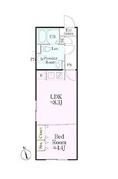 西武池袋線 桜台駅 徒歩4分の賃貸マンション 3階1LDKの間取り