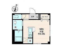 東京メトロ副都心線 小竹向原駅 徒歩11分の賃貸マンション 1階ワンルームの間取り