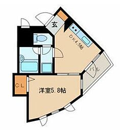 JR山手線 西日暮里駅 徒歩11分の賃貸マンション 1階1DKの間取り