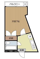 西武有楽町線 新桜台駅 徒歩2分の賃貸マンション 2階1Kの間取り