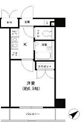 東京メトロ丸ノ内線 池袋駅 徒歩8分の賃貸マンション 8階1Kの間取り
