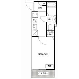 JR高崎線 尾久駅 徒歩5分の賃貸アパート 1階1Kの間取り