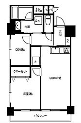 西武池袋線 練馬駅 徒歩6分の賃貸マンション 6階1SLKの間取り