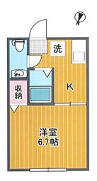 東京メトロ丸ノ内線 池袋駅 徒歩8分の賃貸アパート 2階1Kの間取り