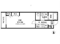 西武池袋線 江古田駅 徒歩2分の賃貸マンション 3階1Kの間取り