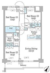 NIIYA平和台 3LDKの間取図画像