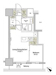 ザ・パークハビオ江古田 1LDKの間取図画像