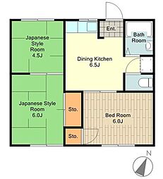 コーポウィード 1階3DKの間取り