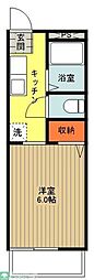 京王線 京王八王子駅 徒歩11分の賃貸アパート 1階1Kの間取り