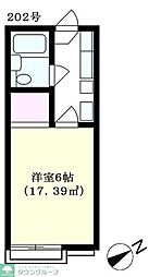 ＣＡＳＡ　ＦＥＬＩＺ 2階1Kの間取り