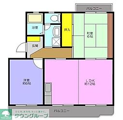 クレールドミーゼ 3階3DKの間取り