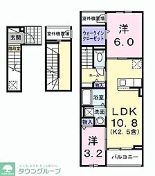 ブリアンテ 3階2LDKの間取り
